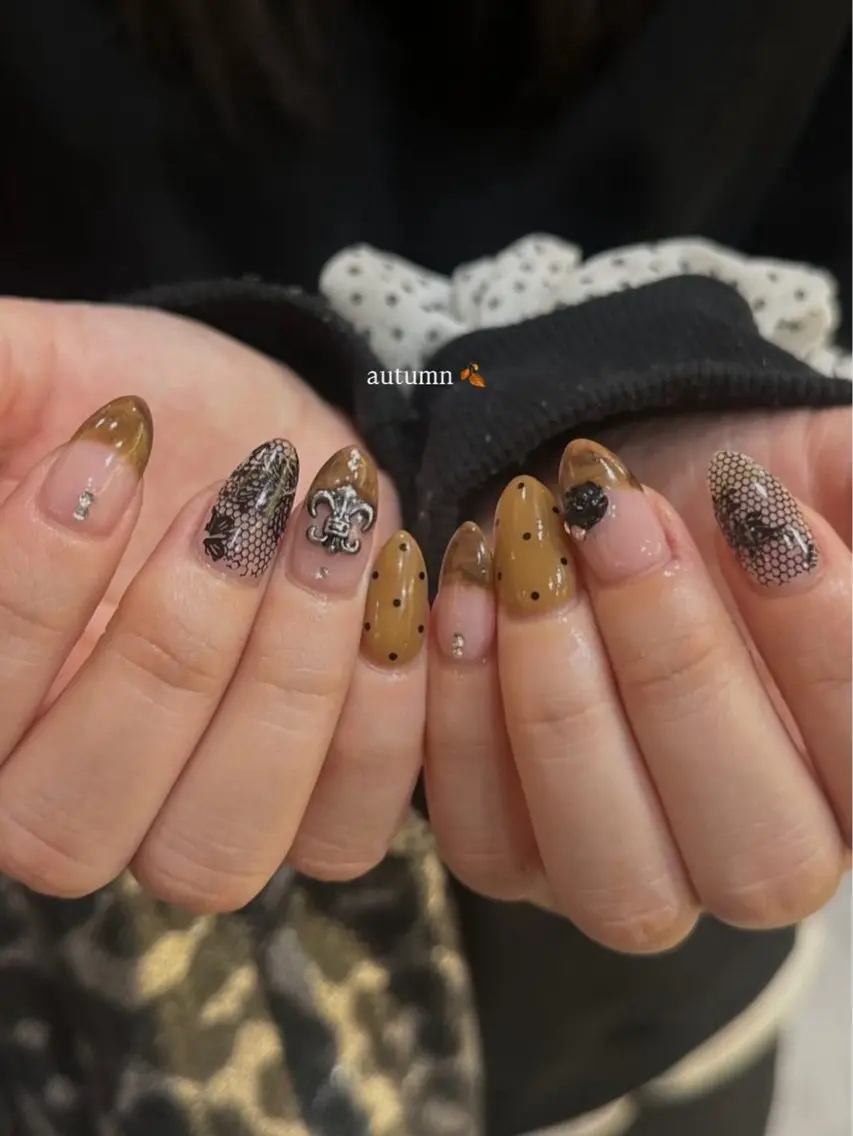 【🍁10月限定】持ち込みデザイン2本〜🪻🦢(🖐🏻オフあり) パラジェル⟡.*の写真
