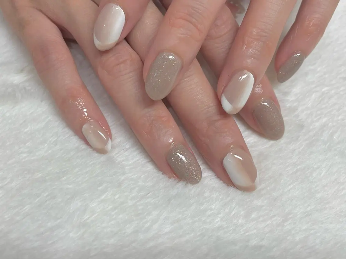 ネイル フレンチネイル オンブレフレンチ riri-nail Rie Endoのネイルデザイン