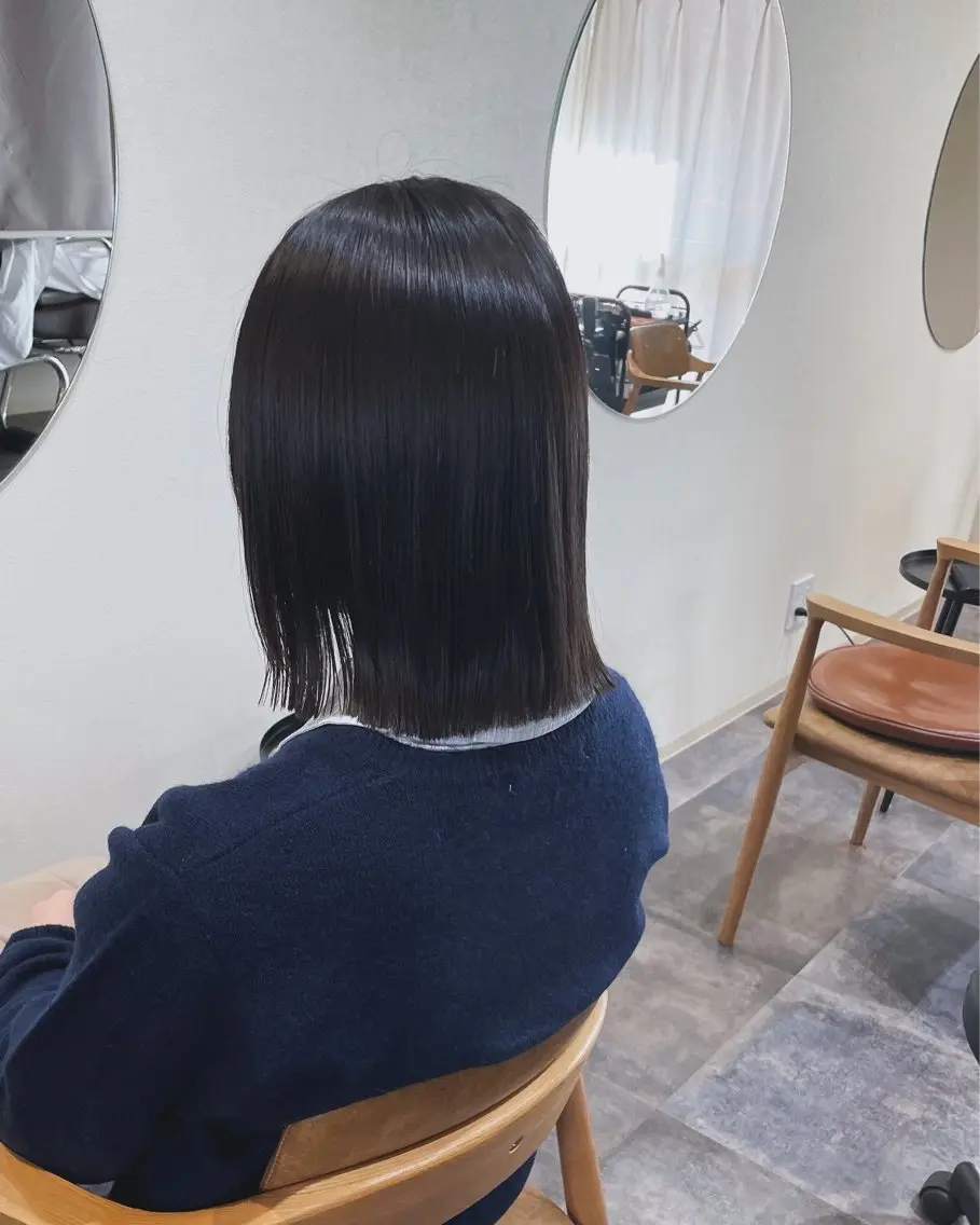 ミディアム パーマ ミディアムパーマ 酸性ストレート ストレートパーマ 鎌田卓也/髪質改善 /透明感カラーのヘアスタイル