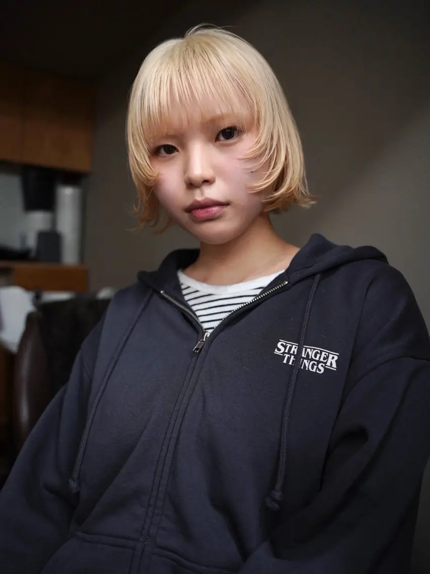 ショート カラー ブロンド ボブ レイヤーカット カット ヘアカラー トリートメント Kaito🐶 /デザイン/レイヤーのヘアスタイル