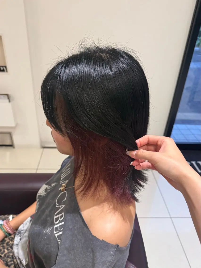 ミディアム カラー ブリーチ デザインカラー カット ヘアカラー 暖色/透明感カラー mizuki 🎀のヘアスタイル