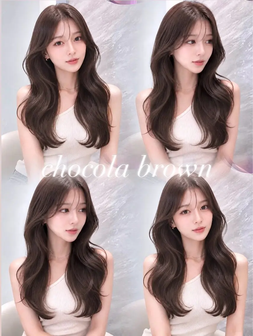 セミロング カラー ヘアアレンジ 黒髪 ブルーカラー ブルーブラック ブラウンカラー ショコラブラウン ヘアカラー 🖤kana韓国ヘア 艶髪カラー特化🖤のヘアスタイル