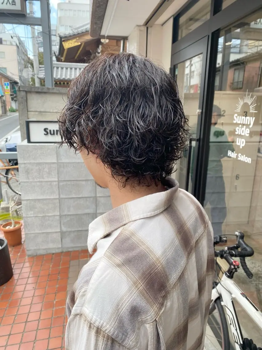 ミディアム メンズ カット パーマ トリートメント メンズパーマ/鈴木 雅也/メンズカットのヘアスタイル
