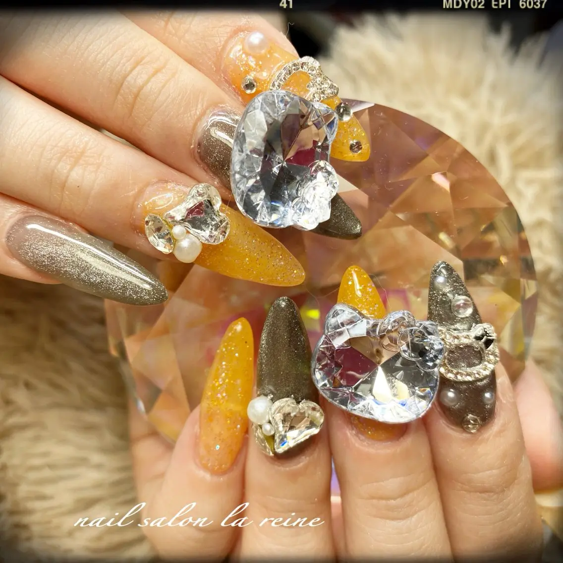 ネイル アートネイル ロングネイル スカルプネイル nail salon la reineのネイルデザイン