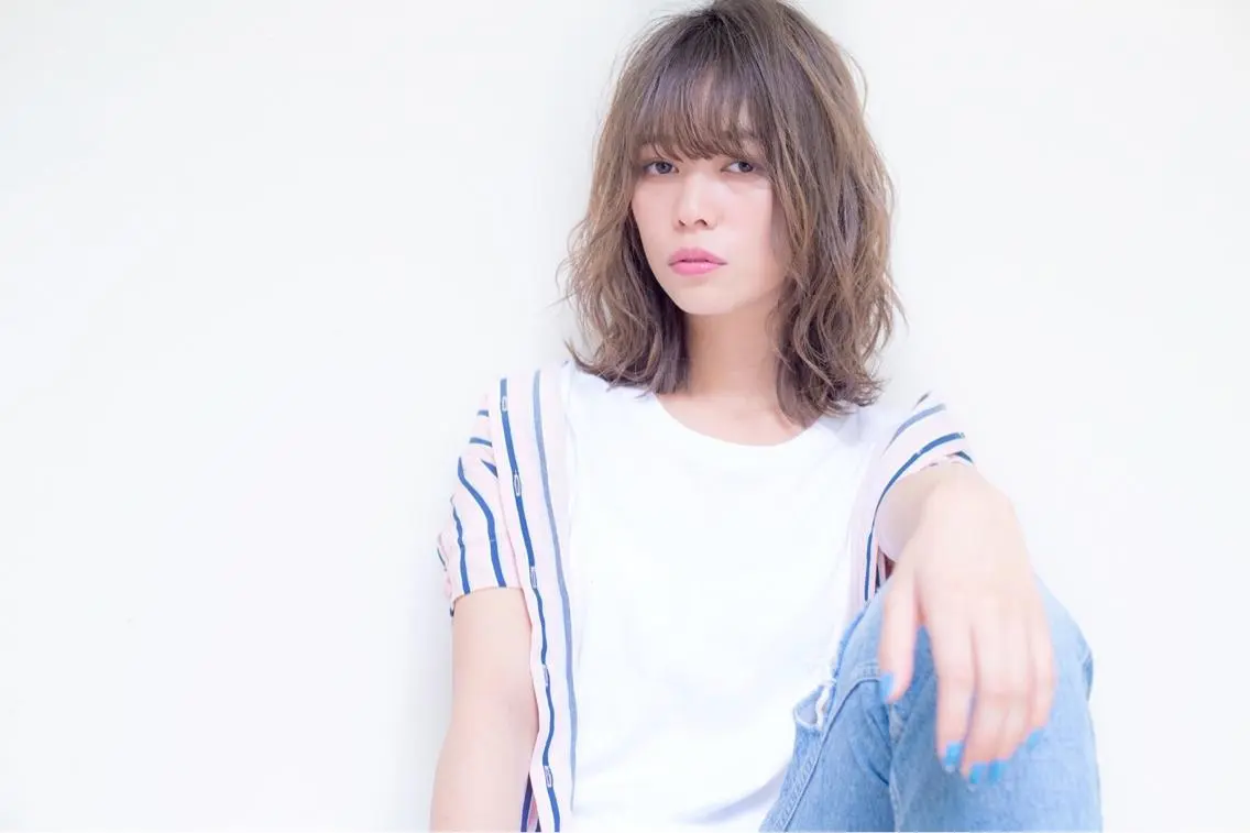 ミディアム カラー パーマ ヘアカラー トリートメント 髪質改善/縮毛矯正/ ボブ/槌矢圭悟のヘアスタイル