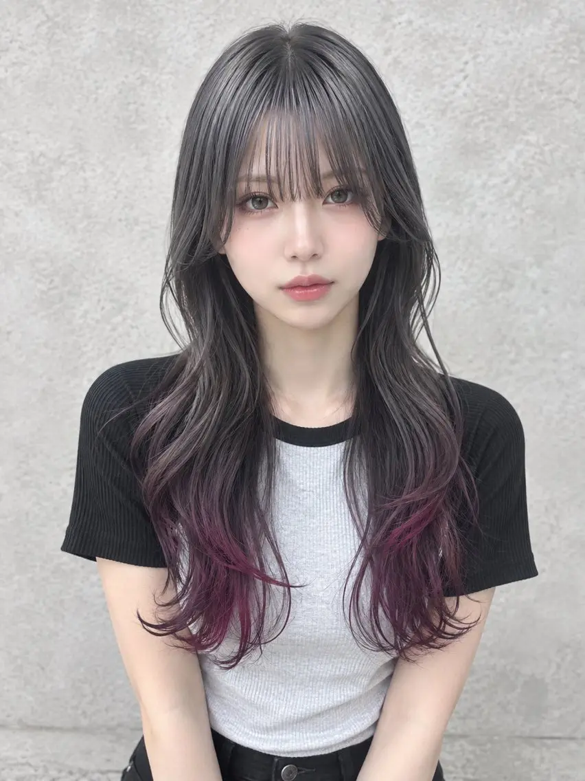 ロング カラー ヘアアレンジ 鶴貝 幸哉のヘアスタイル