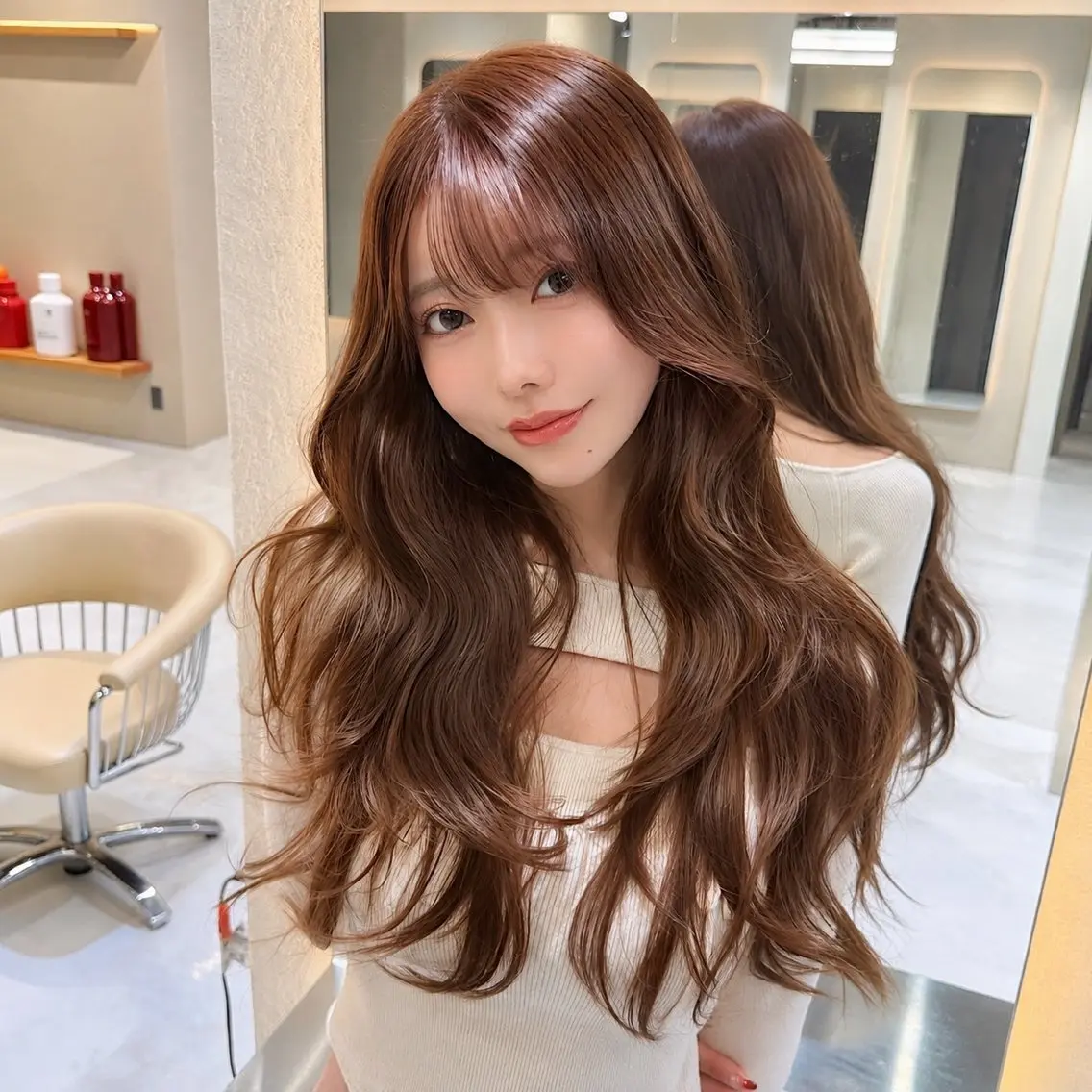 ロング カット ヘアカラー トリートメント ヘッドスパ ヘアセット 🫧似合わせ×透明感 ケアカラー清野🫧のヘアスタイル