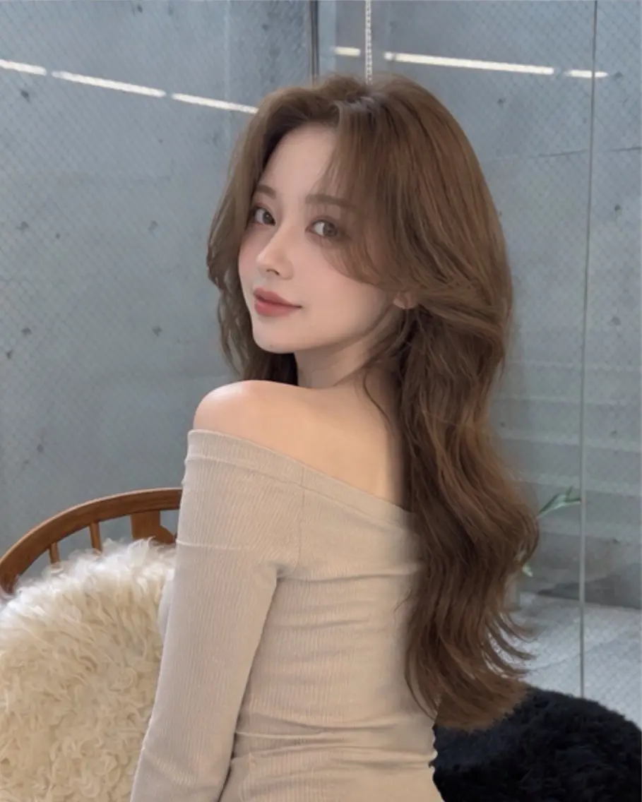ロング ハッシュカット 韓国風ヘア レイヤーカット トリートメント カット pia 薬院のヘアスタイル