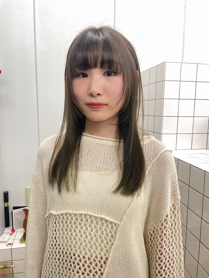 ミディアム カラー カット ヘアカラー トリートメント 関 京磨のヘアスタイル