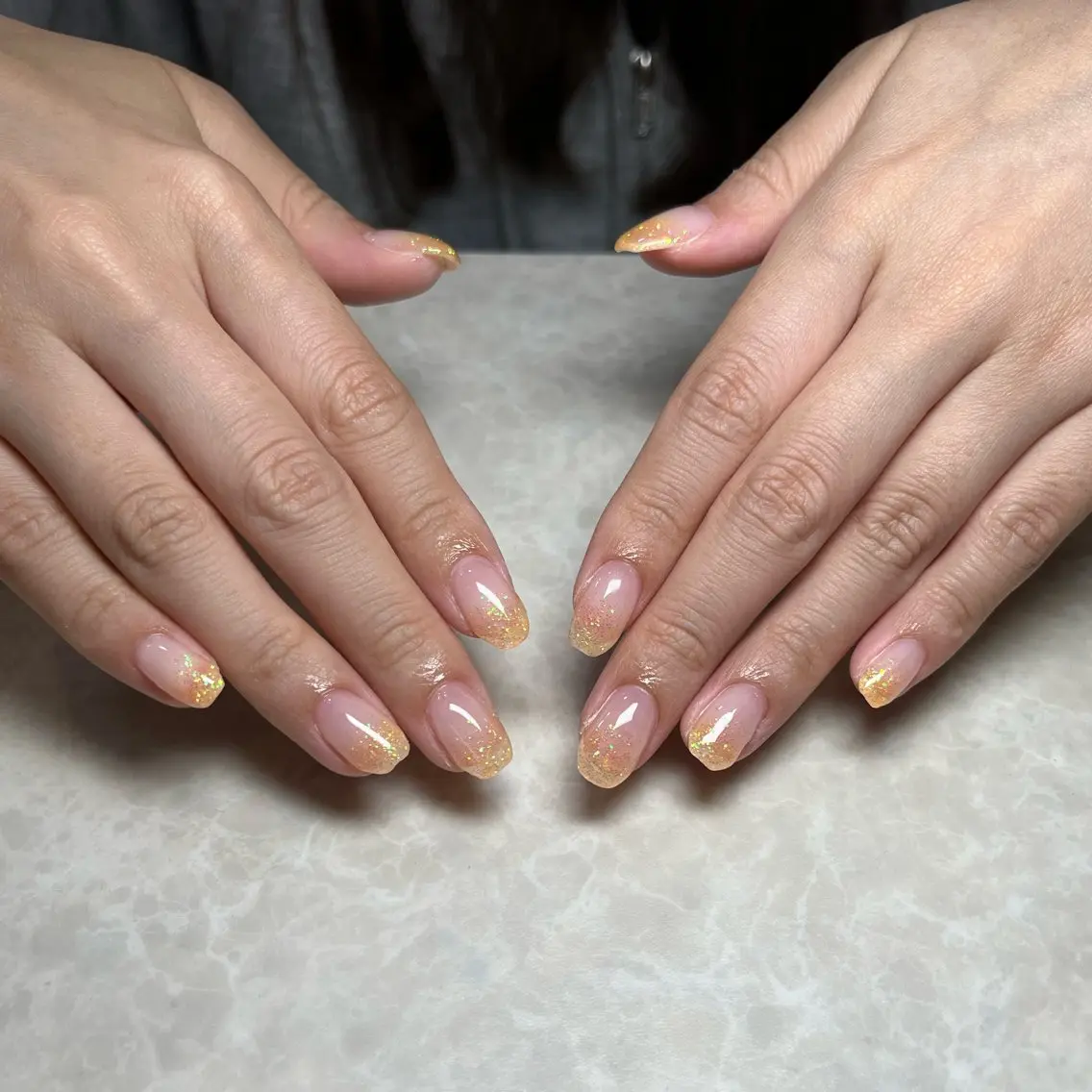 ネイル ラメ(グリッター) ラメグラデーション 🌻Sunrich Fuka🌻のネイルデザイン