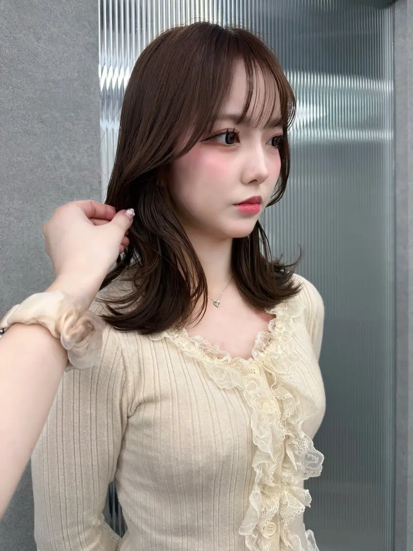 ロング カラー 韓国風ヘア レイヤーカット ヘアカラー トリートメント レイヤーカット /顔周り/和奏︎♪のヘアスタイル
