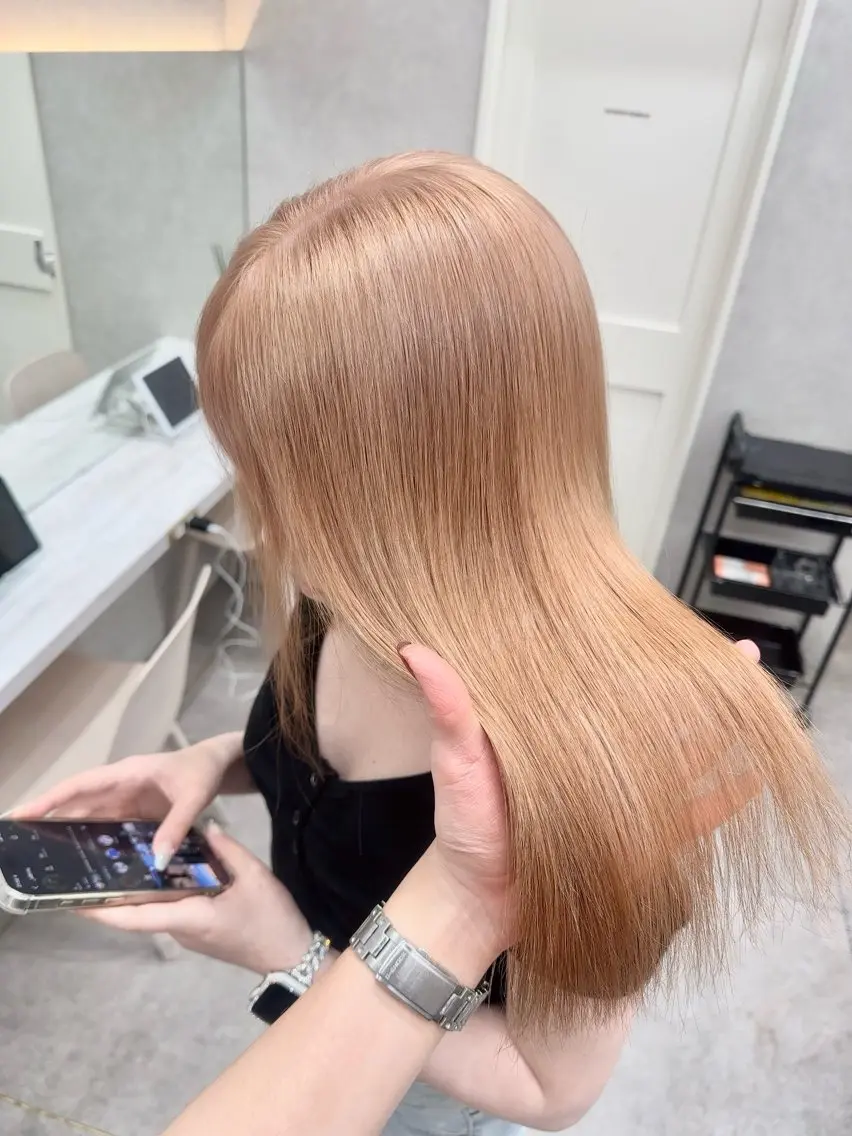 セミロング カラー ヘアアレンジ ヘアカラー トリートメント 天神/ブリーチ/ ブリーチなしカラーのヘアスタイル