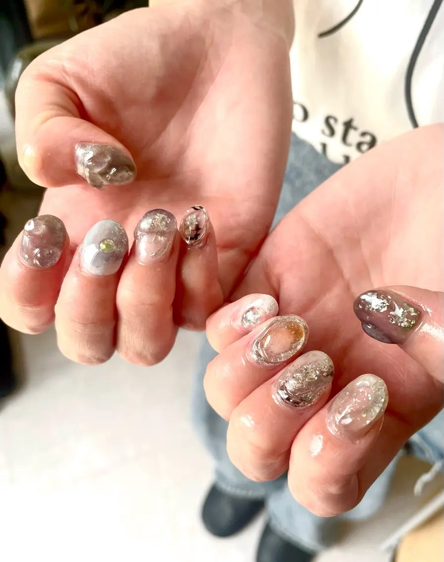 ネイル アートネイル ニュアンスネイル RISA joie nailのネイルデザイン
