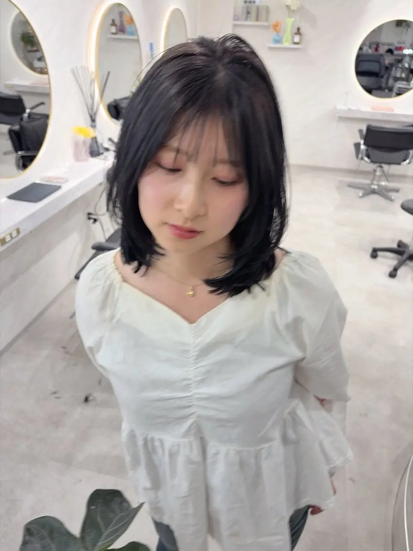 ミディアム カラー カット ヘアカラー トリートメント 髪質改善will hairdesignのヘアスタイル