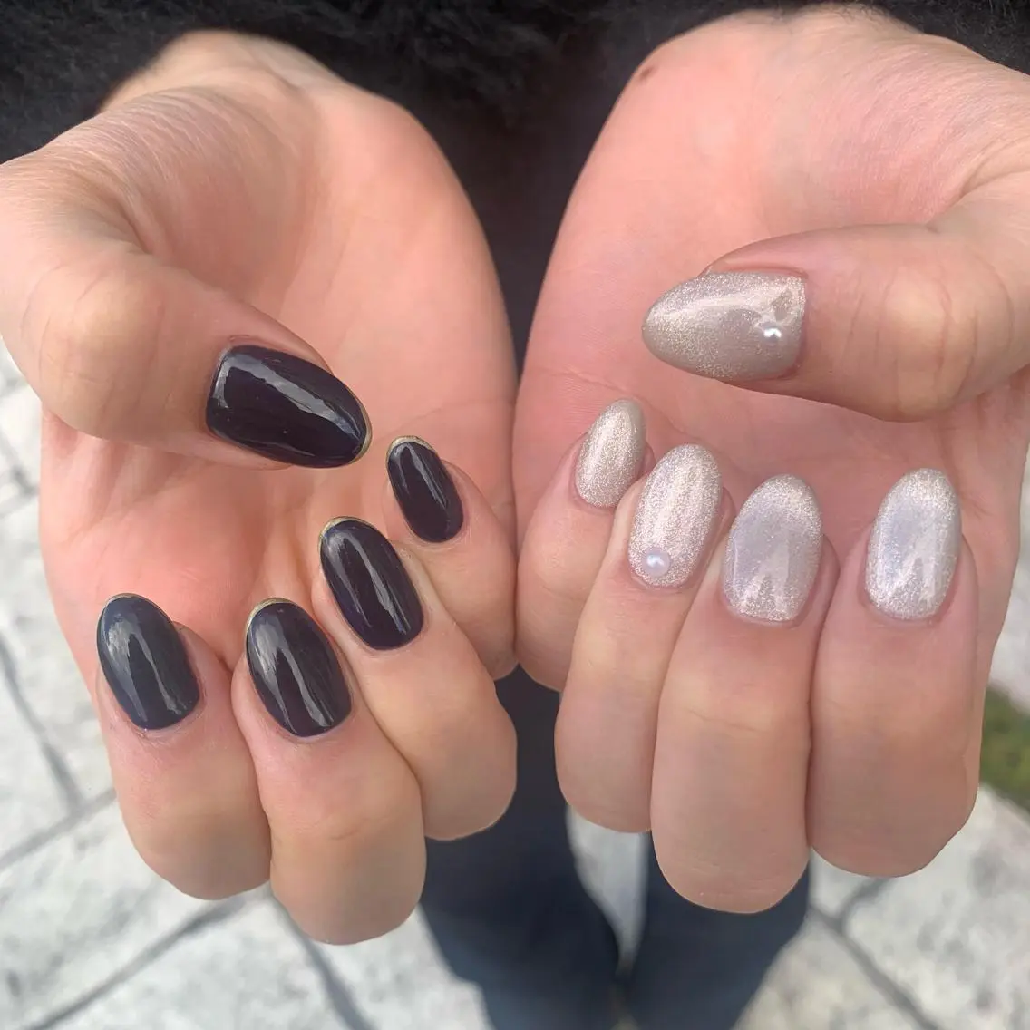 ネイル フレンチネイル マグネットネイル happiness nailのネイルデザイン