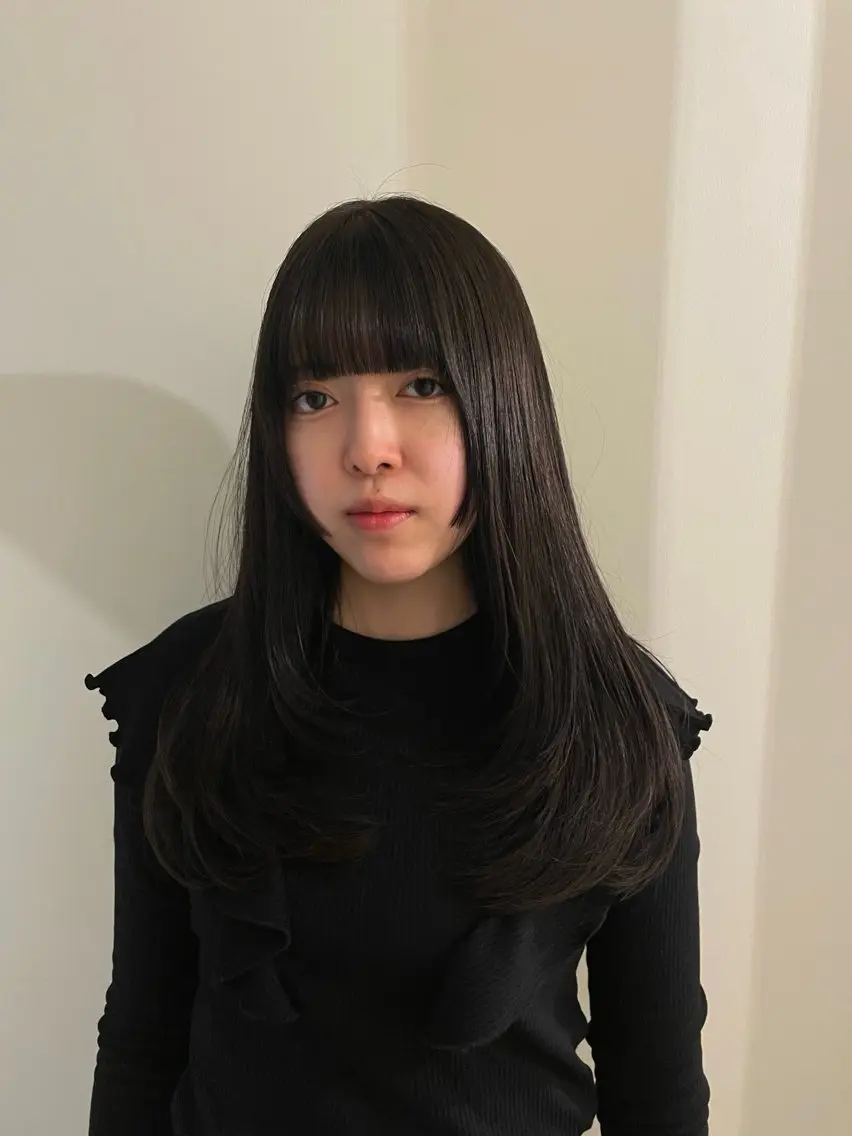 ロング カラー レイヤーカット カット ヘアカラー トリートメント 渋谷 留菜のヘアスタイル