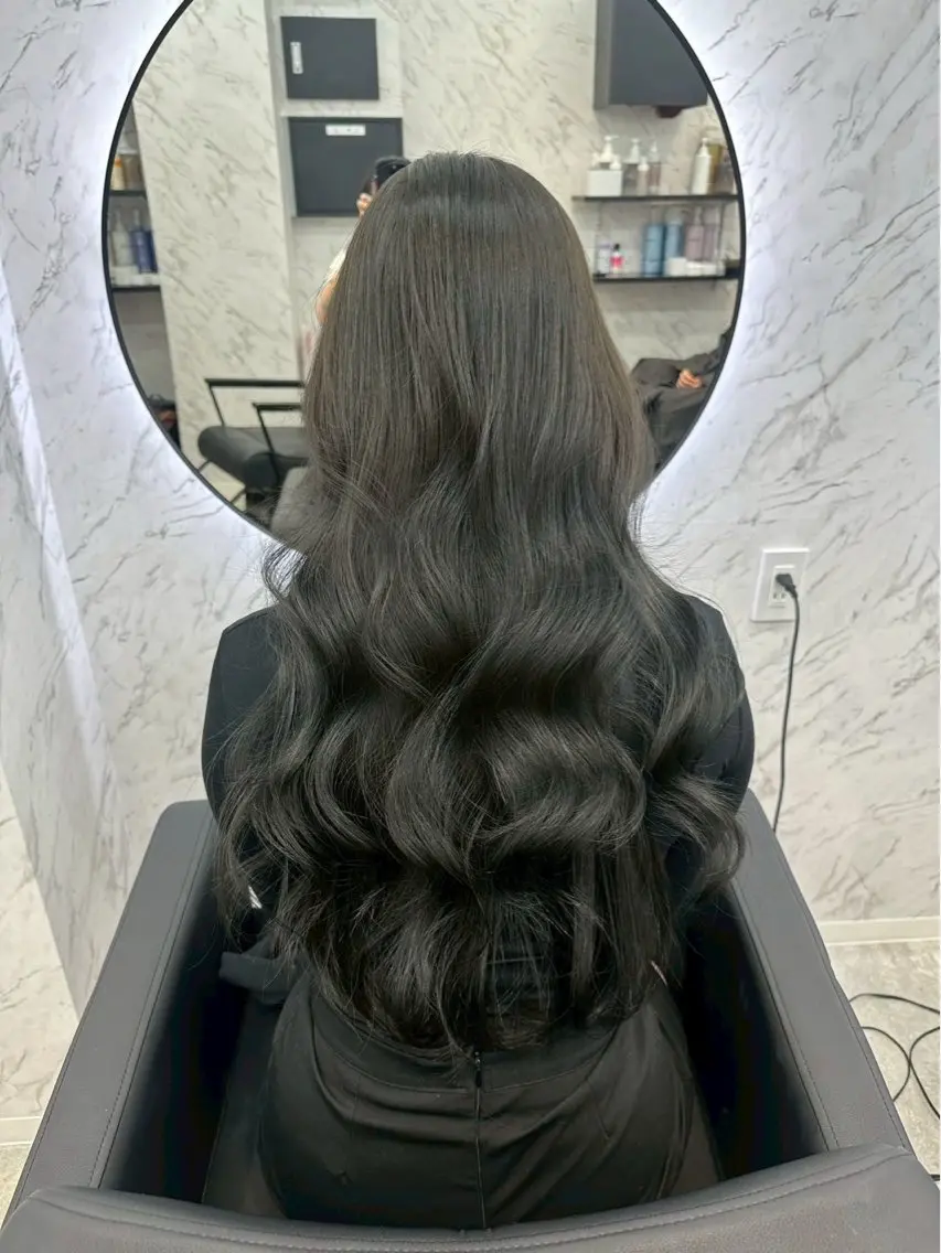 ロング カラー ベージュカラー オリーブベージュ ヘアカラー カット¥1100 ✂️MIUのヘアスタイル