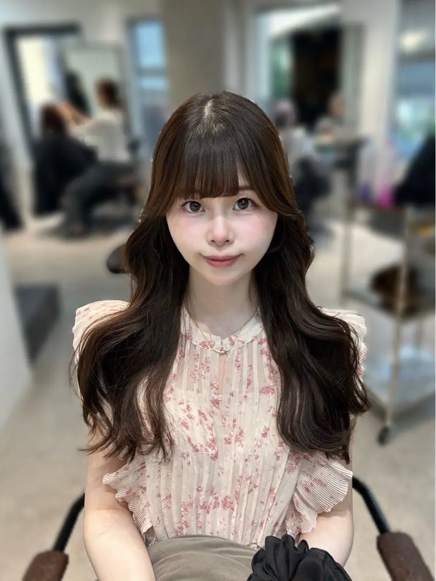 ロング ninaアイドル前髪 ×透明感🎀のヘアスタイル