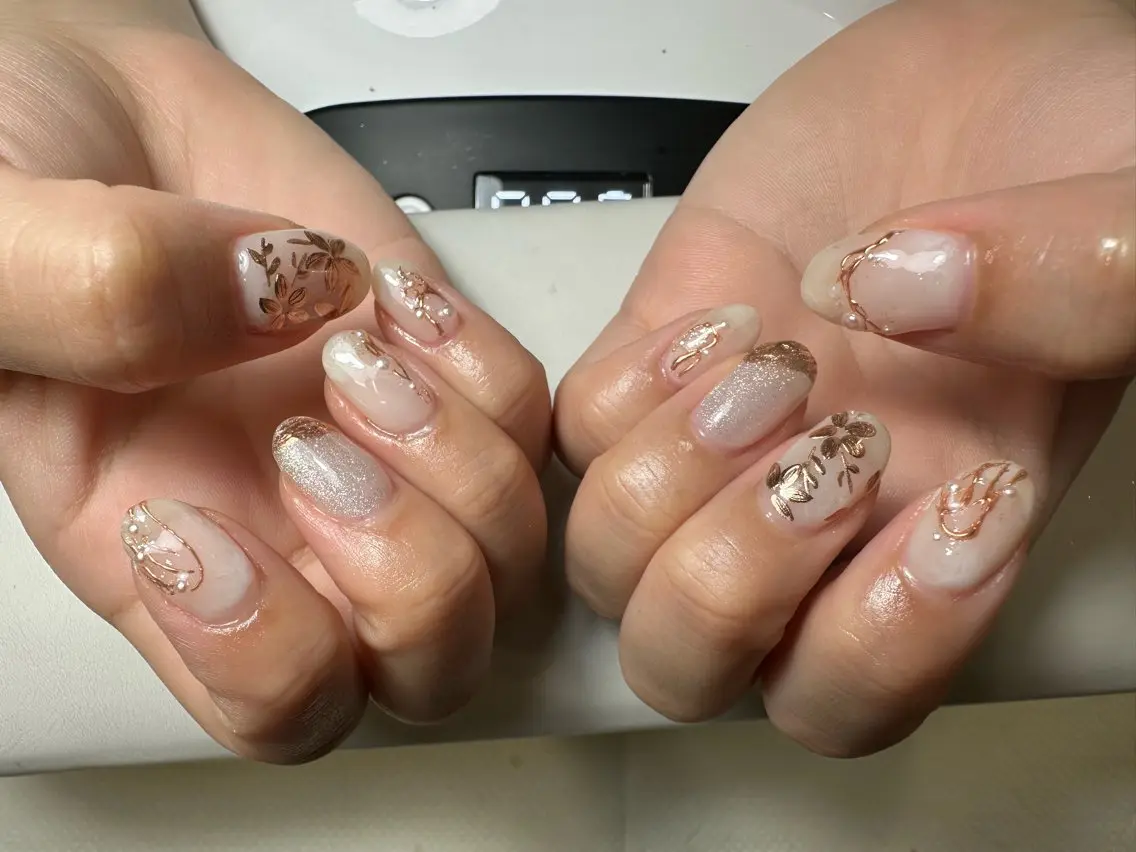 ネイル 長さ出し ハンドネイル ハンドケア LYYM Salon Miraのネイルデザイン