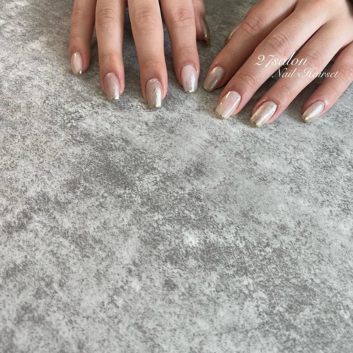 ネイル フレンチネイル ニュアンスネイル 27salon yuinaのネイルデザイン