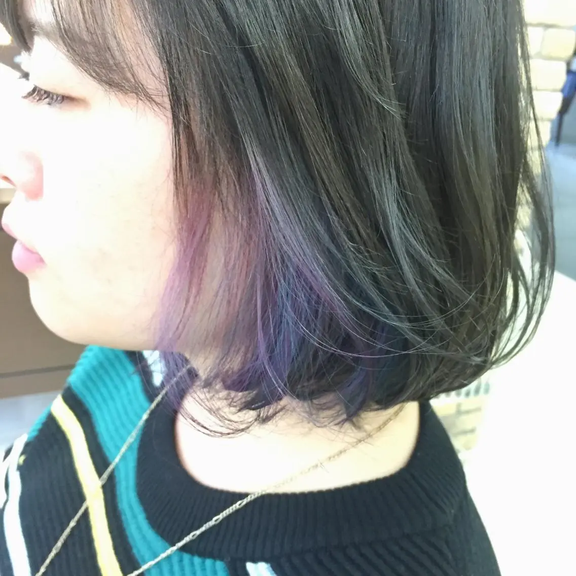 ミディアム セミロング カラー グレージュ インナーカラー 大平 美沙のヘアスタイル