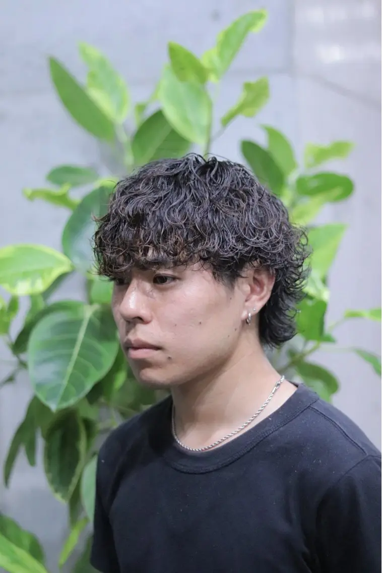 ミディアム パーマ メンズ パーマ 山口 陽平のヘアスタイル