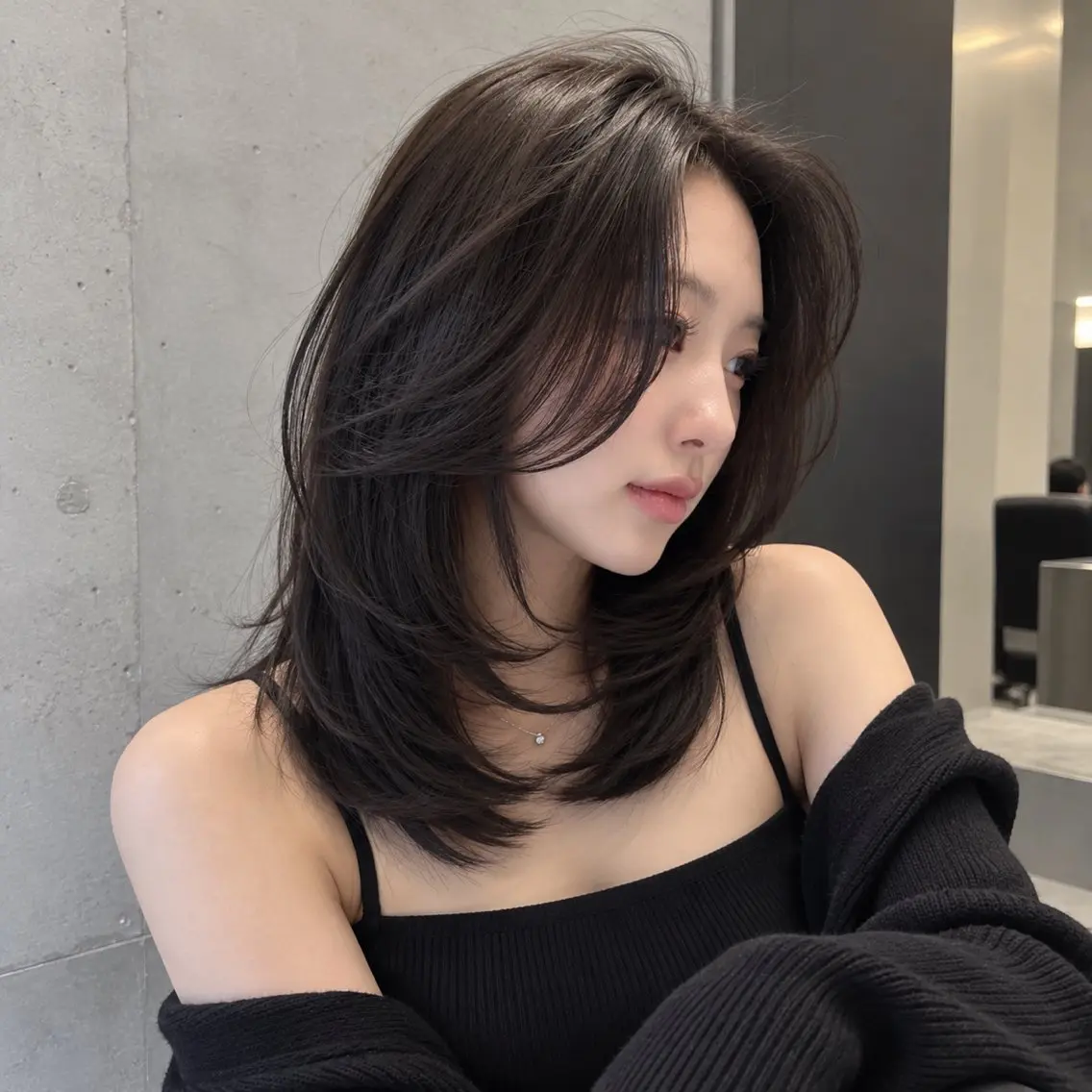 ミディアム カラー カット ヘアカラー トリートメント 🦋韓国レイヤー 艶髪矯正🦋凛太郎のヘアスタイル