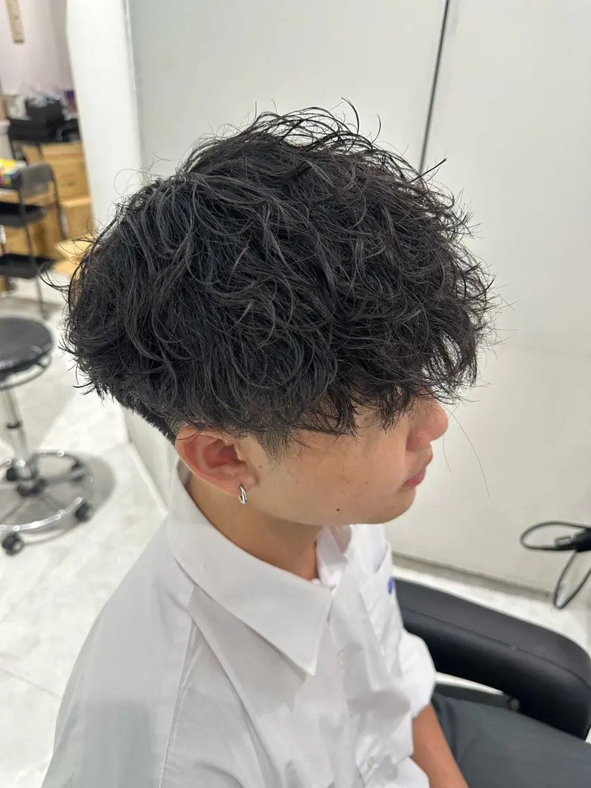 ショート パーマ メンズ カット パーマ 🐺韓国風メンズ特化 あさひ🐺のヘアスタイル