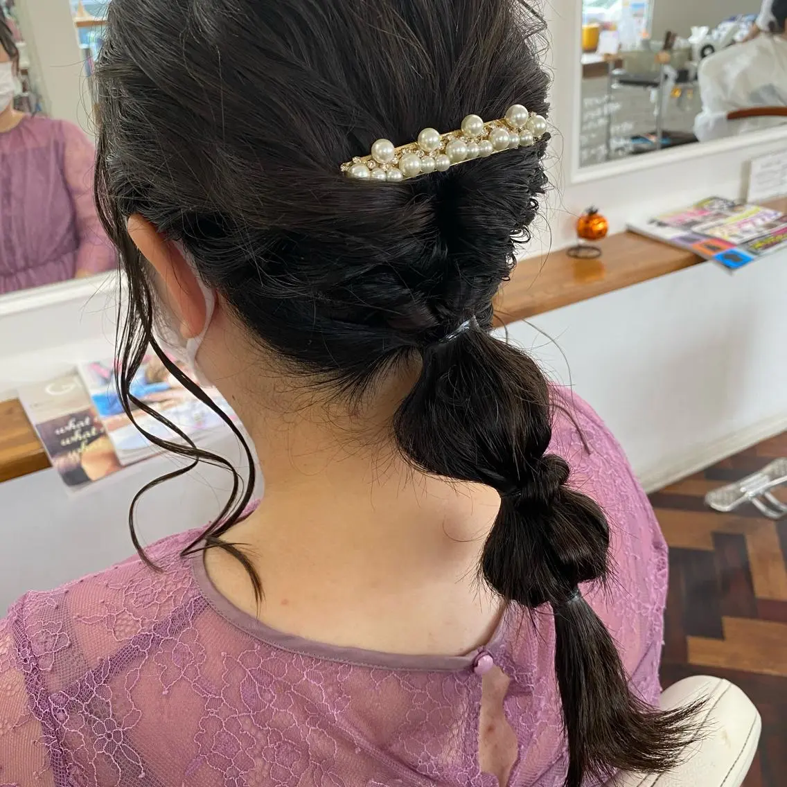 ミディアム 玉ねぎヘアー ヘアセット Kazaoka Saraのヘアスタイル