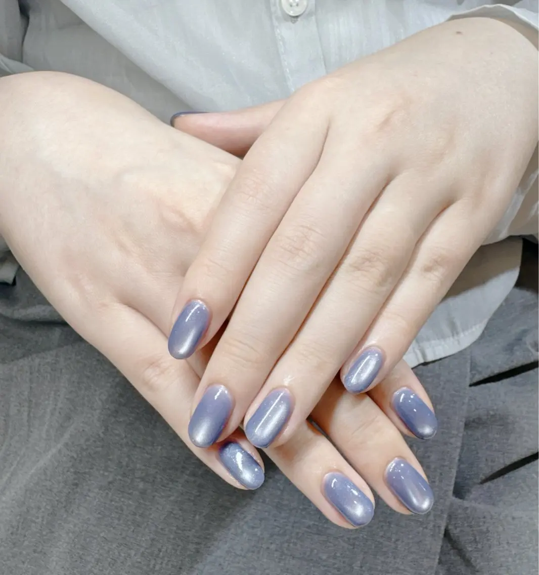 ネイル ブルー ジェルネイル マグネットネイル メンズネイル シンプルネイル ハンドネイル MIMnail メンズネイリストのネイルデザイン