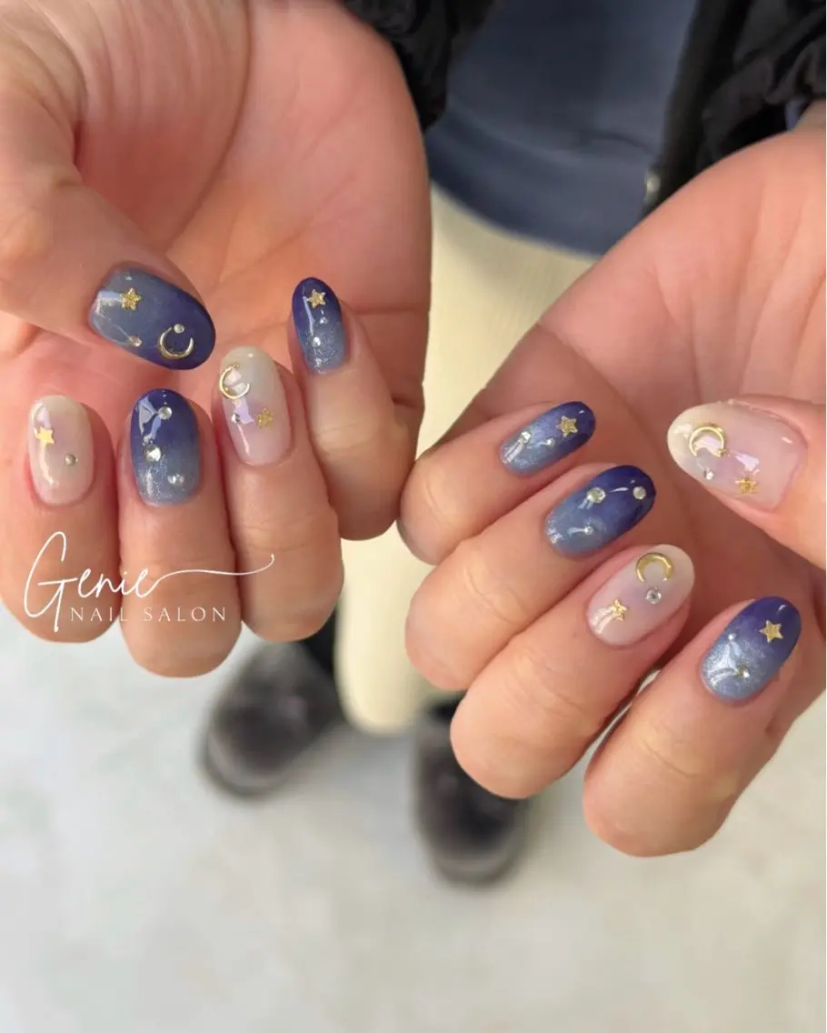 ネイル マグネットネイル ニュアンスネイル ハンドネイル Nail salon Genieのネイルデザイン