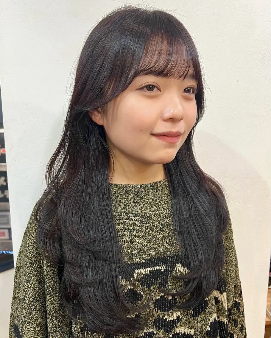 ロング カラー レイヤーカット 韓国ヘア 🎀華澄のヘアスタイル