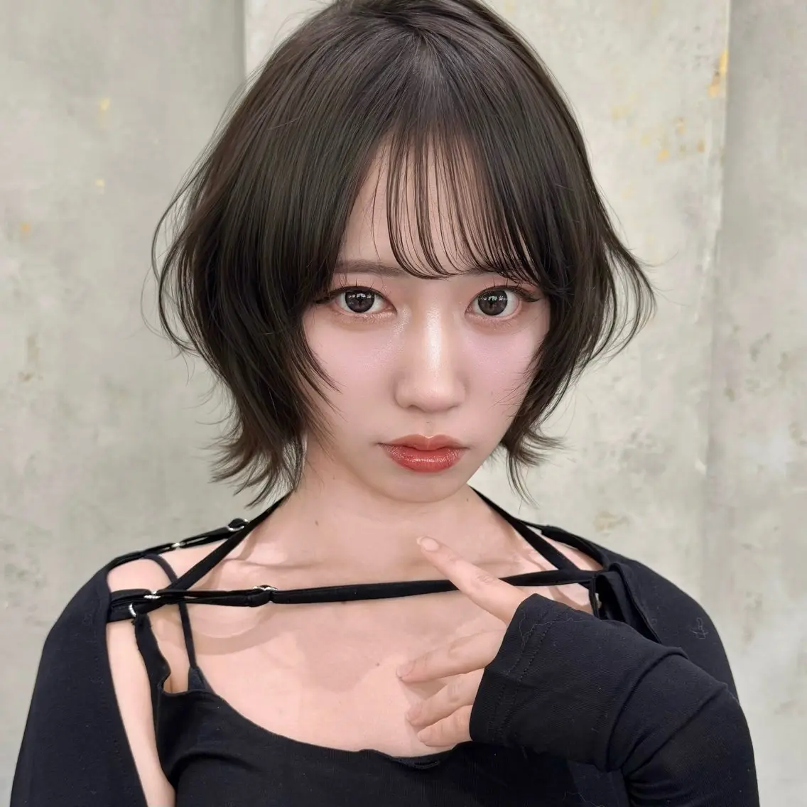 ショート ボブレイヤー ボブ 韓国風ヘア レイヤーカット カット ヘアカラー トリートメント 本田 奈穂美のヘアスタイル