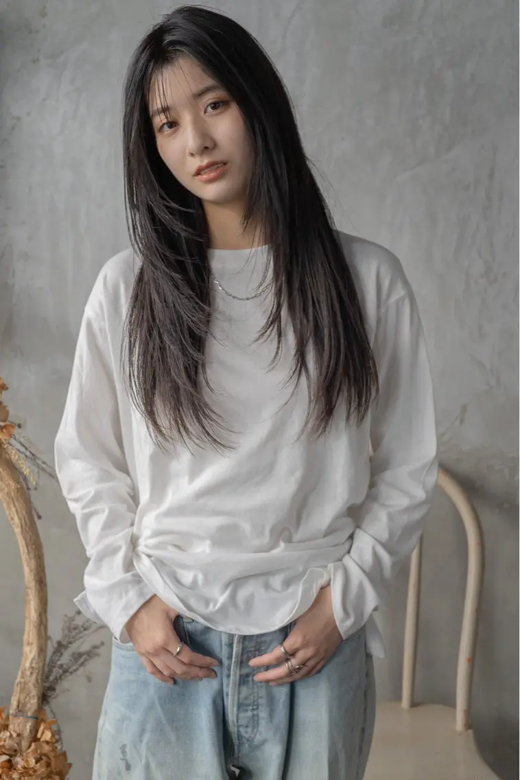 ロング カット 縮毛矯正 トリートメント 落合 妙佳のヘアスタイル