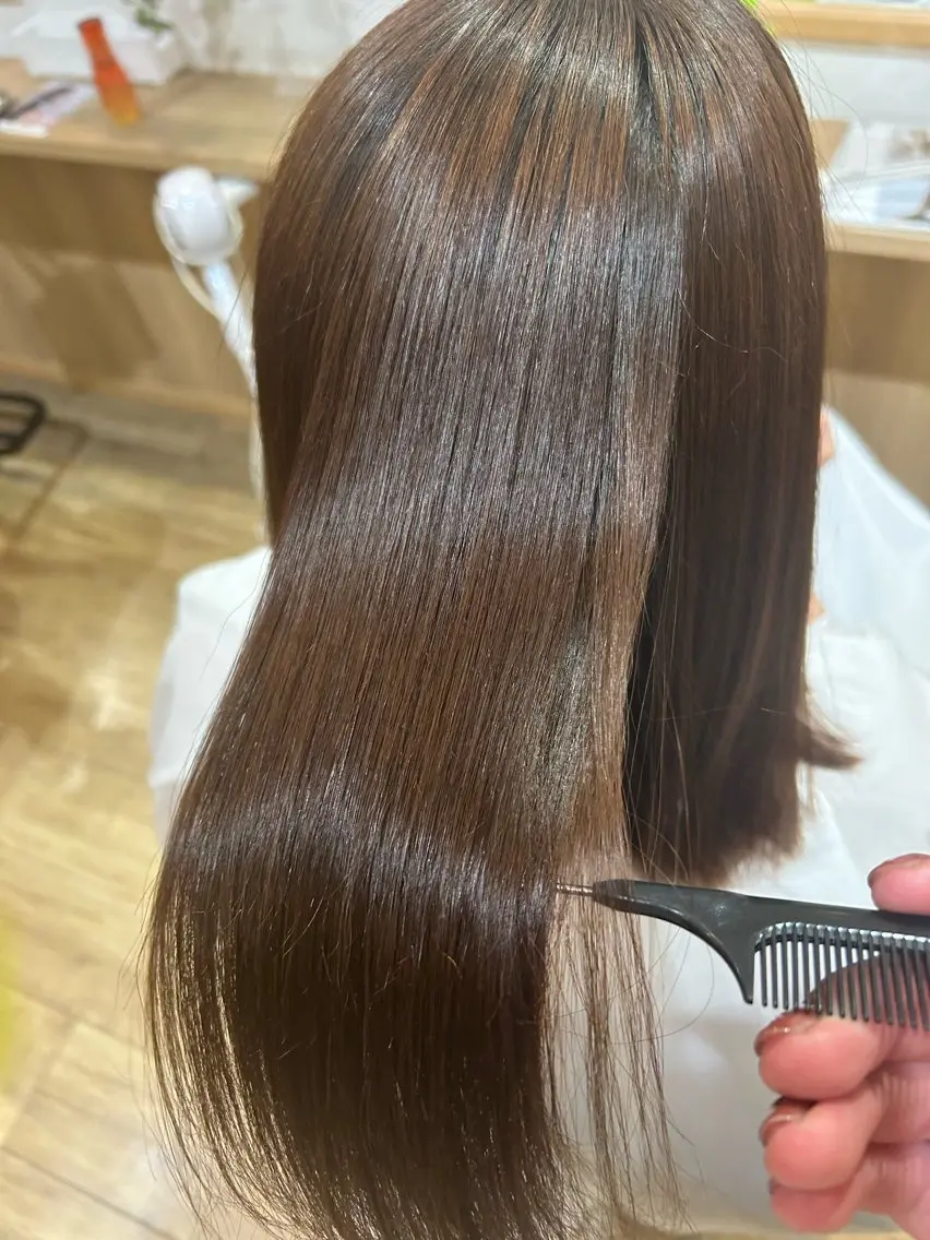 ミディアム 縮毛矯正 白石 心愛のヘアスタイル