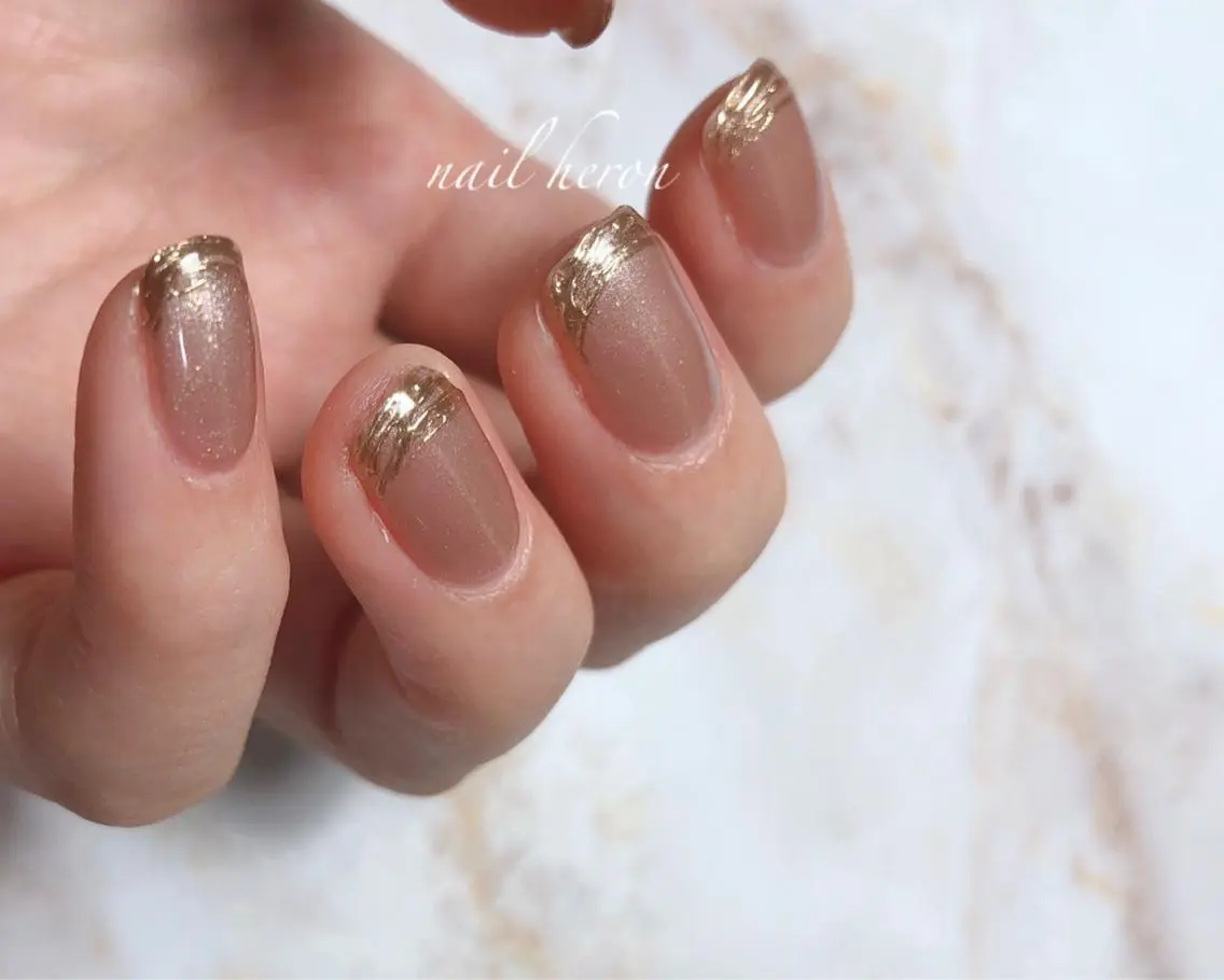 ネイル ミラーネイル オフィスネイル ハンドネイル saki_ nail heronのネイルデザイン