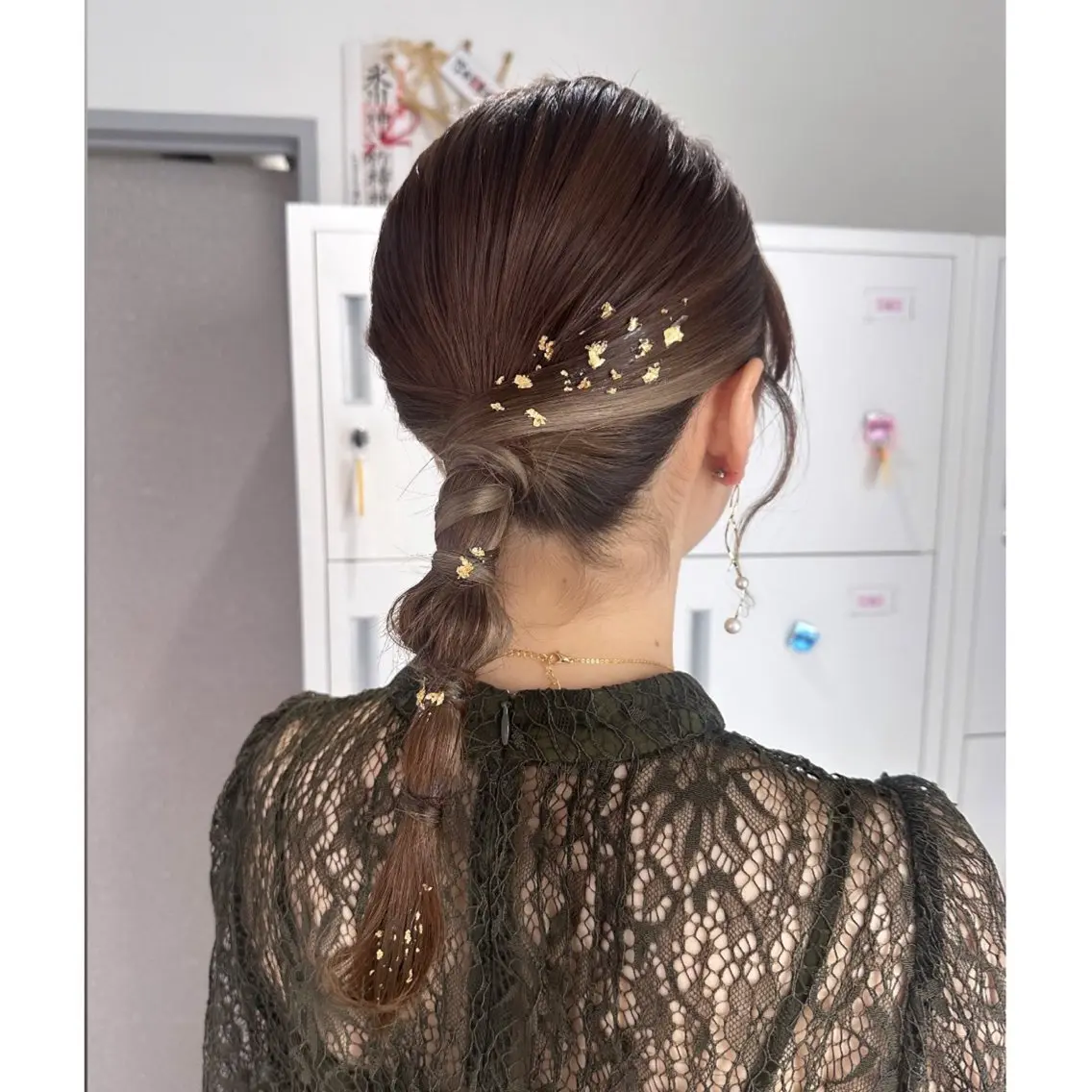 セミロング カラー ヘアアレンジ 結婚式・ブライダル ヘアセット 🖤kana韓国ヘア 艶髪カラー特化🖤のヘアスタイル