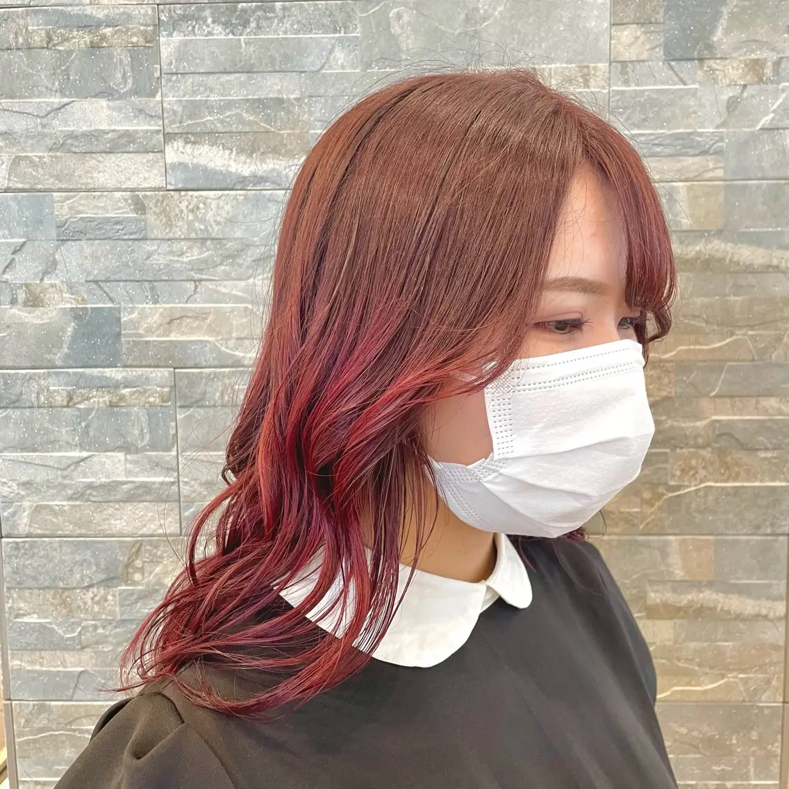 ミディアム 梅田美容室/ ウルフカットのヘアスタイル