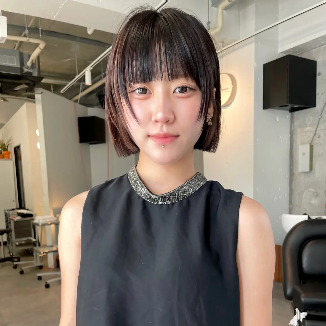ショート カラー ボブレイヤー ボブ レイヤーカット カット ヘアカラー 入江温大|パーマ・ ボブパーマ|大名のヘアスタイル