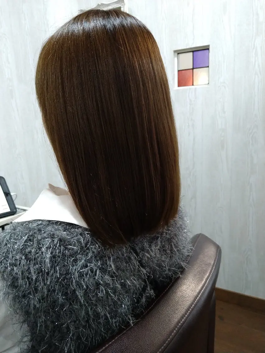 ミディアム くせ毛 髪質改善 縮毛矯正 トリートメント 髪質改善専門美容師✨ 入江 幸江のヘアスタイル