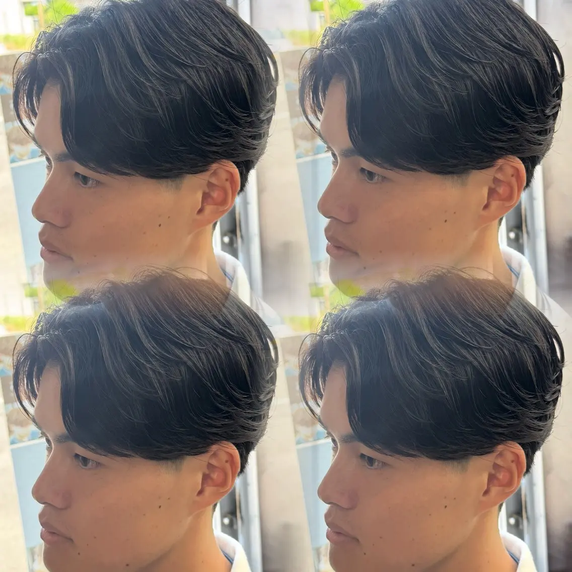 ミディアム メンズ カット パーマ 焼津メンズパーマ特化 大石雄生のヘアスタイル