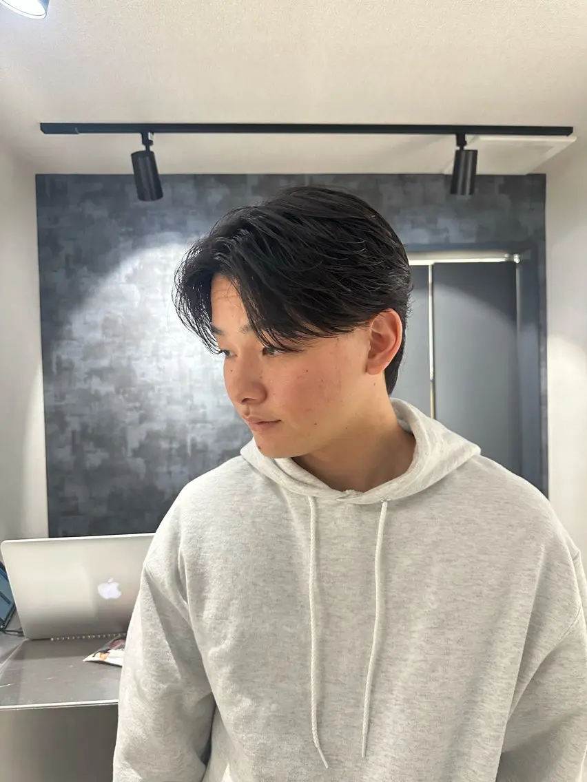 ショート メンズ センターパート 💈原宿指名No.1 センターパート💈のヘアスタイル