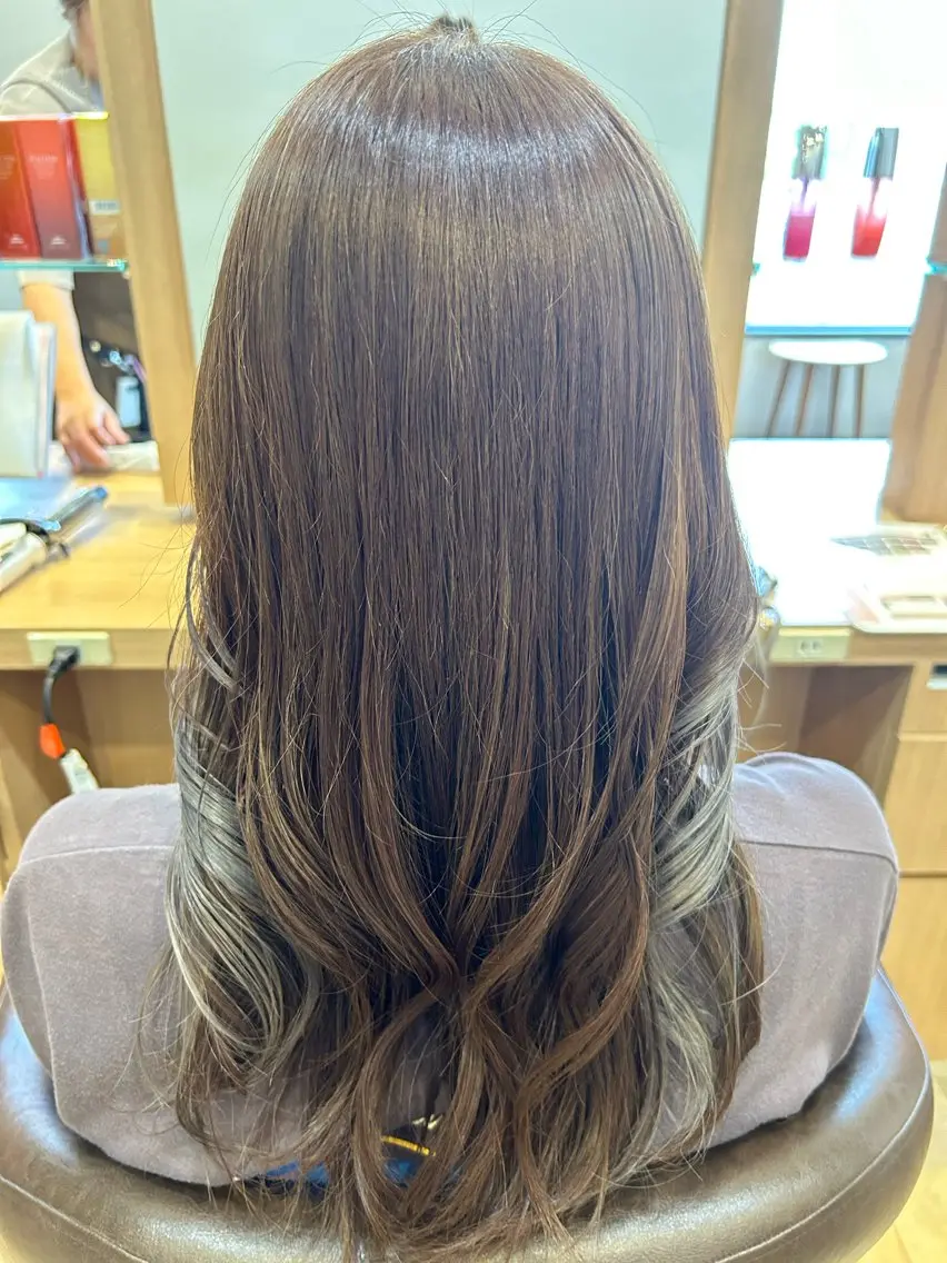 カラー ブリーチ 透明感カラー Dali 新さっぽろ Ricoのヘアスタイル