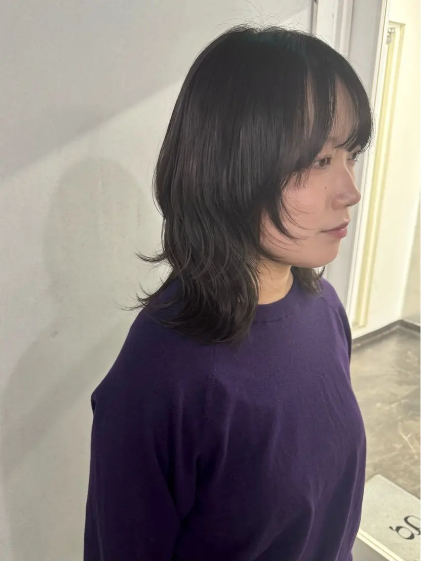 ミディアム カラー ダークグレー ハッシュカット カット ヘアカラー トリートメント #tag 佐藤璃美のヘアスタイル