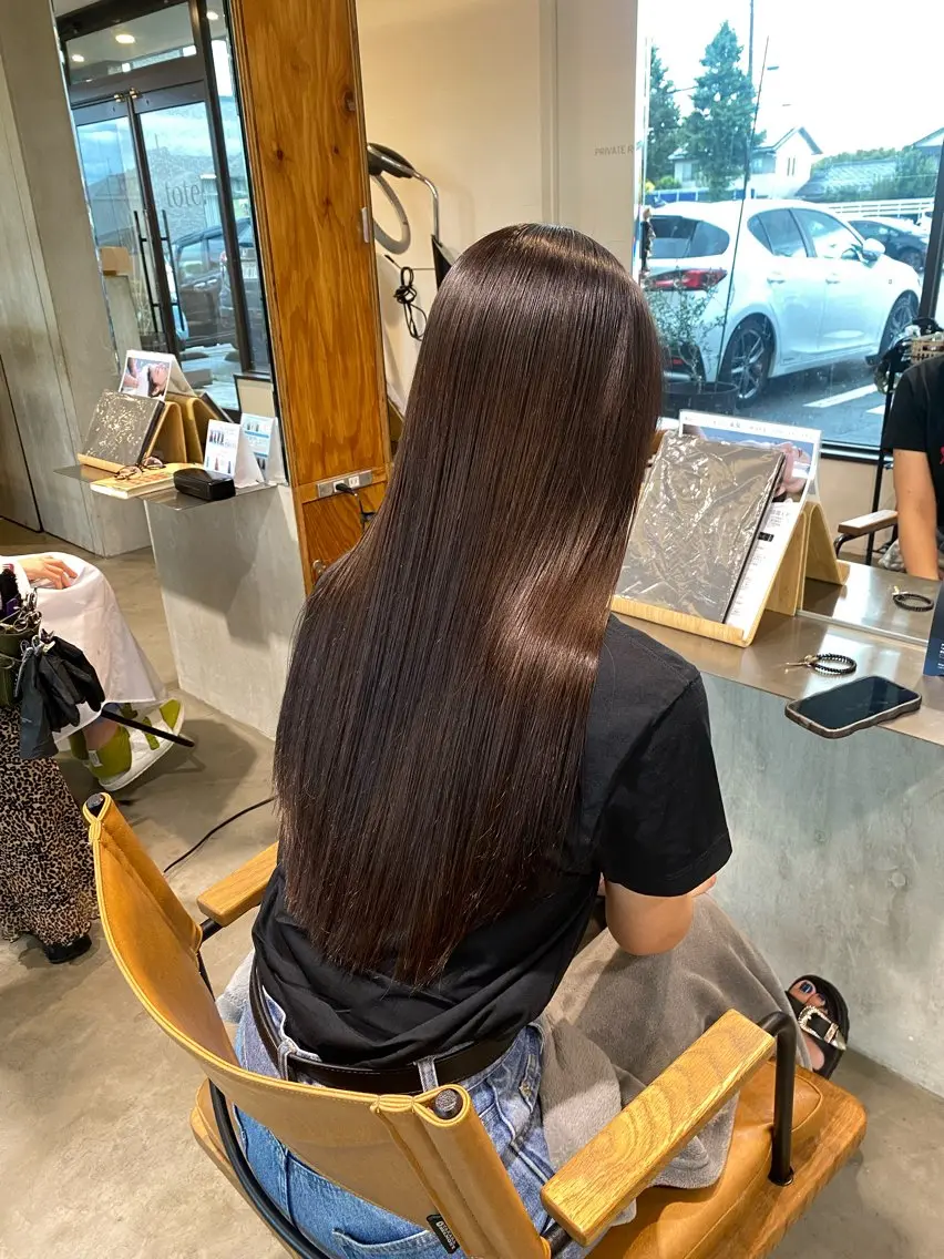 ロング カラー カット ヘアカラー 透明感カラー 天羅のヘアスタイル