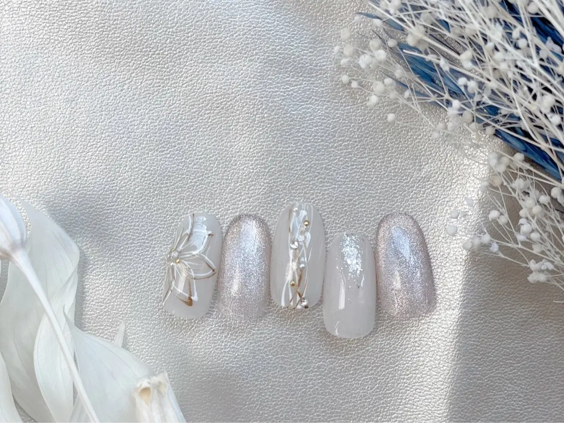 ネイル オーロラネイル フットネイル フレンチネイル ジェルネイル 韓国ネイル ハンドネイル kiki nail &brow二子玉川のネイルデザイン