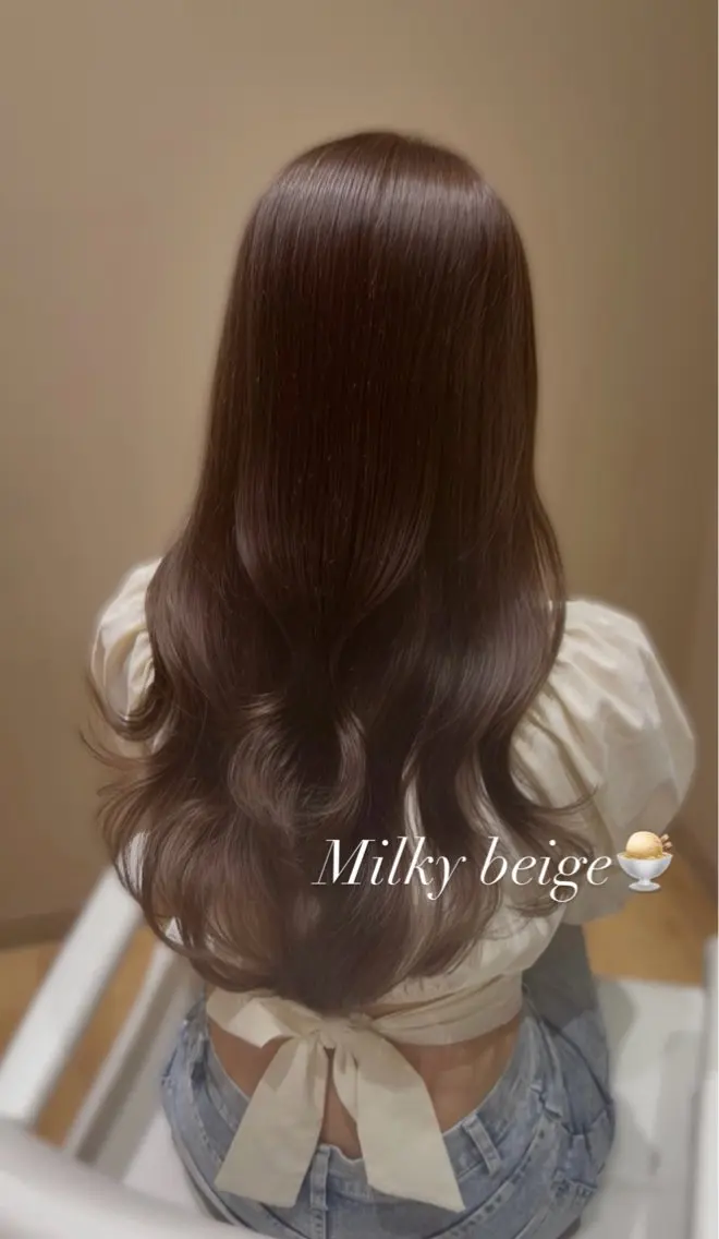 ロング カット ヘアカラー トリートメント minori🤎 ナチュラル韓国ヘアのヘアスタイル