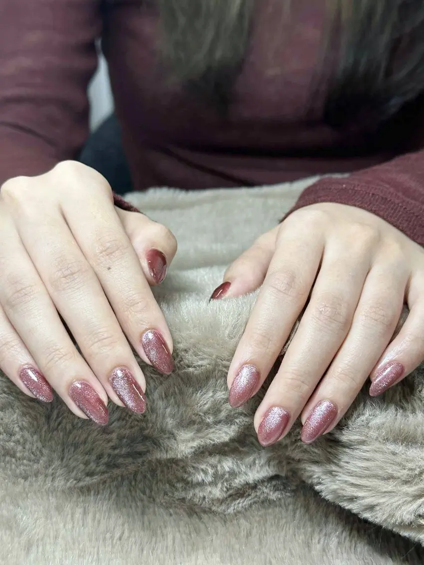 ネイル オーロラネイル ブルー チークネイル フットネイル フレンチネイル ハンドネイル GIN NAILのネイルデザイン