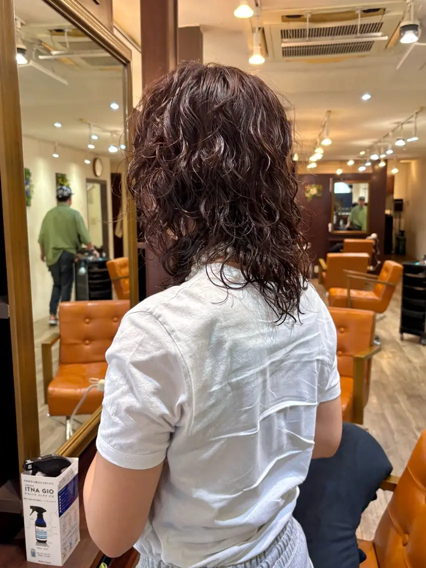 ミディアム パーマ カット パーマ トリートメント enVOGUE/宮本 泰周のヘアスタイル