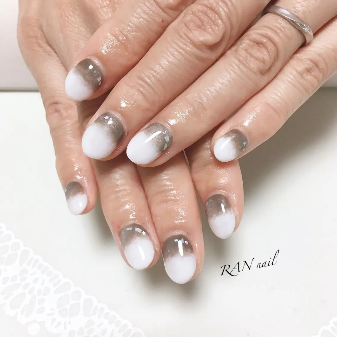 ネイル ジェルネイル グラデーション マグネットネイル ハンドネイル フットネイル RAN nailのネイルデザイン